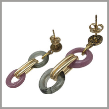 Carica l'immagine nel visualizzatore di Gallery, OCCM14 - Orecchini catena cerchio vetro di Murano