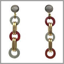 Carica l'immagine nel visualizzatore di Gallery, OCCM2 - orecchini catena cerchio vetro di Murano