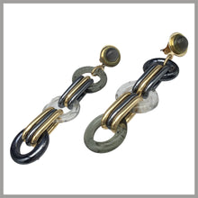 Carica l'immagine nel visualizzatore di Gallery, OCCM7 - orecchini catena cerchio vetro di Murano