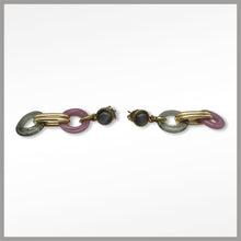 Carica l'immagine nel visualizzatore di Gallery, OCCM14 - Orecchini catena cerchio vetro di Murano