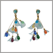 Carica l'immagine nel visualizzatore di Gallery, OGPF5 - Gocce Cristallo Pendenti Petalo Fiore