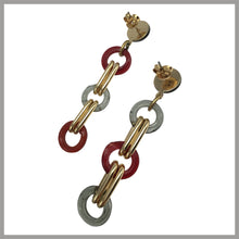 Carica l'immagine nel visualizzatore di Gallery, OCCM2 - orecchini catena cerchio vetro di Murano