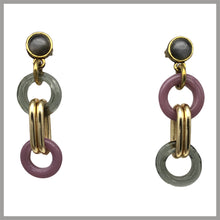 Carica l'immagine nel visualizzatore di Gallery, OCCM14 - Orecchini catena cerchio vetro di Murano