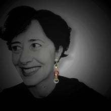 Carica l'immagine nel visualizzatore di Gallery, OCCM2 - orecchini catena cerchio vetro di Murano