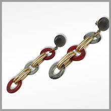 Carica l'immagine nel visualizzatore di Gallery, OCCM2 - orecchini catena cerchio vetro di Murano