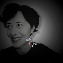 Carica l'immagine nel visualizzatore di Gallery, OGPF3 - Orecchini Gocce Cristallo Pendenti Petali Fiore