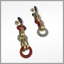 Carica l'immagine nel visualizzatore di Gallery, OCCM2 - orecchini catena cerchio vetro di Murano